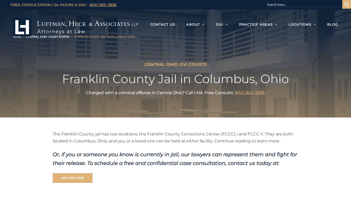 Franklin County Jail in Columbus, Ohio | LHA